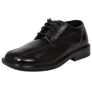 Kids Black Dress Shoes Formal Lace Up Oxford Style Size Toddler Youth Wide Width